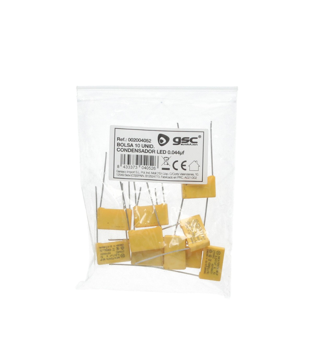 Bolsa 10 unds Condensador LED 0.044mF