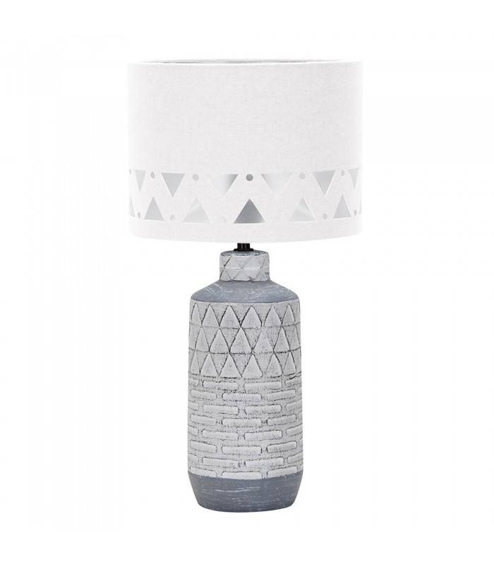 Lámpara Sobremesa Cerámica MOS 1xE27 Blanco / Gris