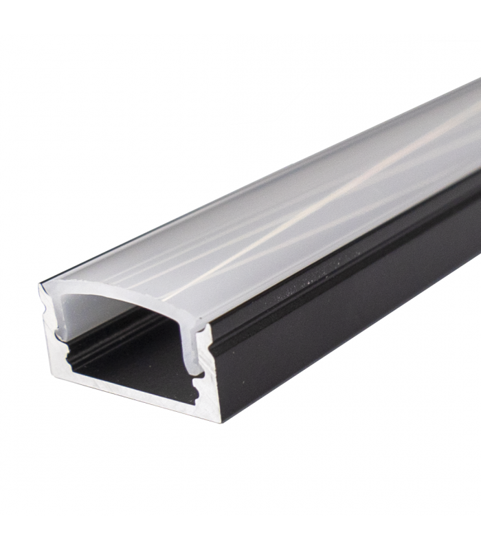 Perfil Aluminio SID Lacado Negro Superficie -2 Metros-