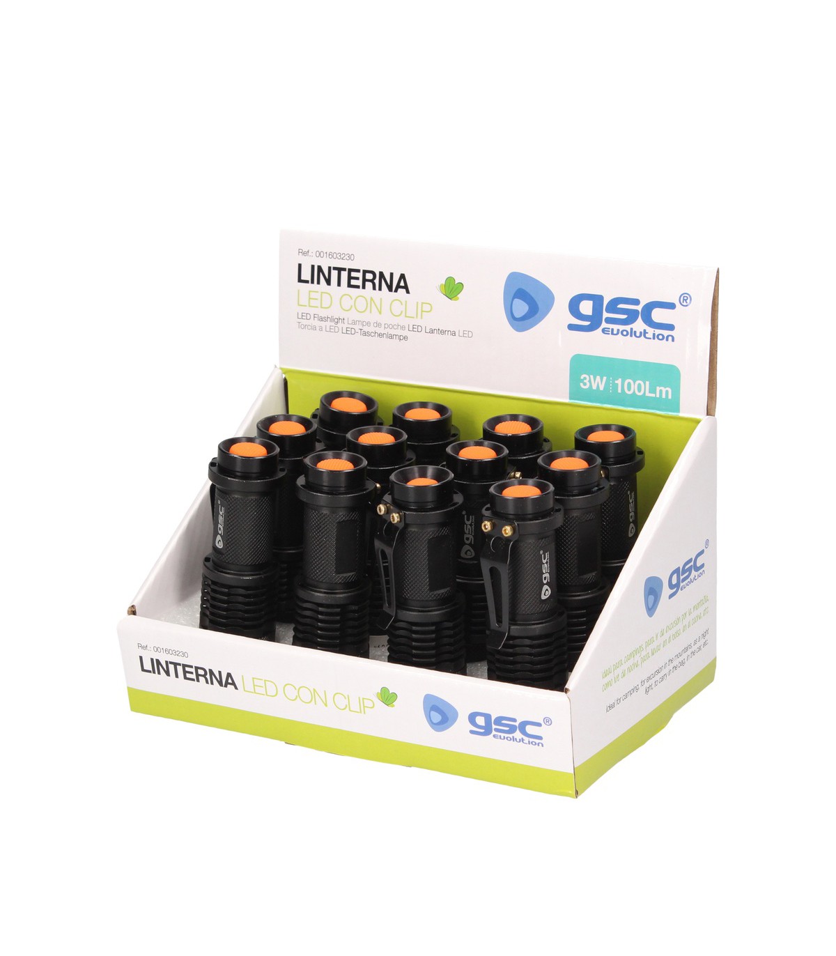 Linterna con Clip 3W 150Lm 1xAA