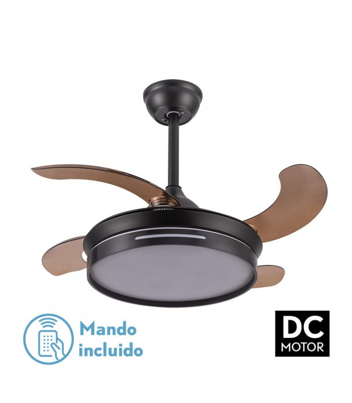 Ventilador Mbatis 48W 4800Lm 4 Aspas Negro CCT