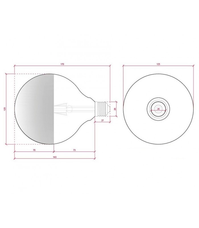 Bombilla LED decorativa 8W 700Lm 360º E27 3000K PLATA Regulable.