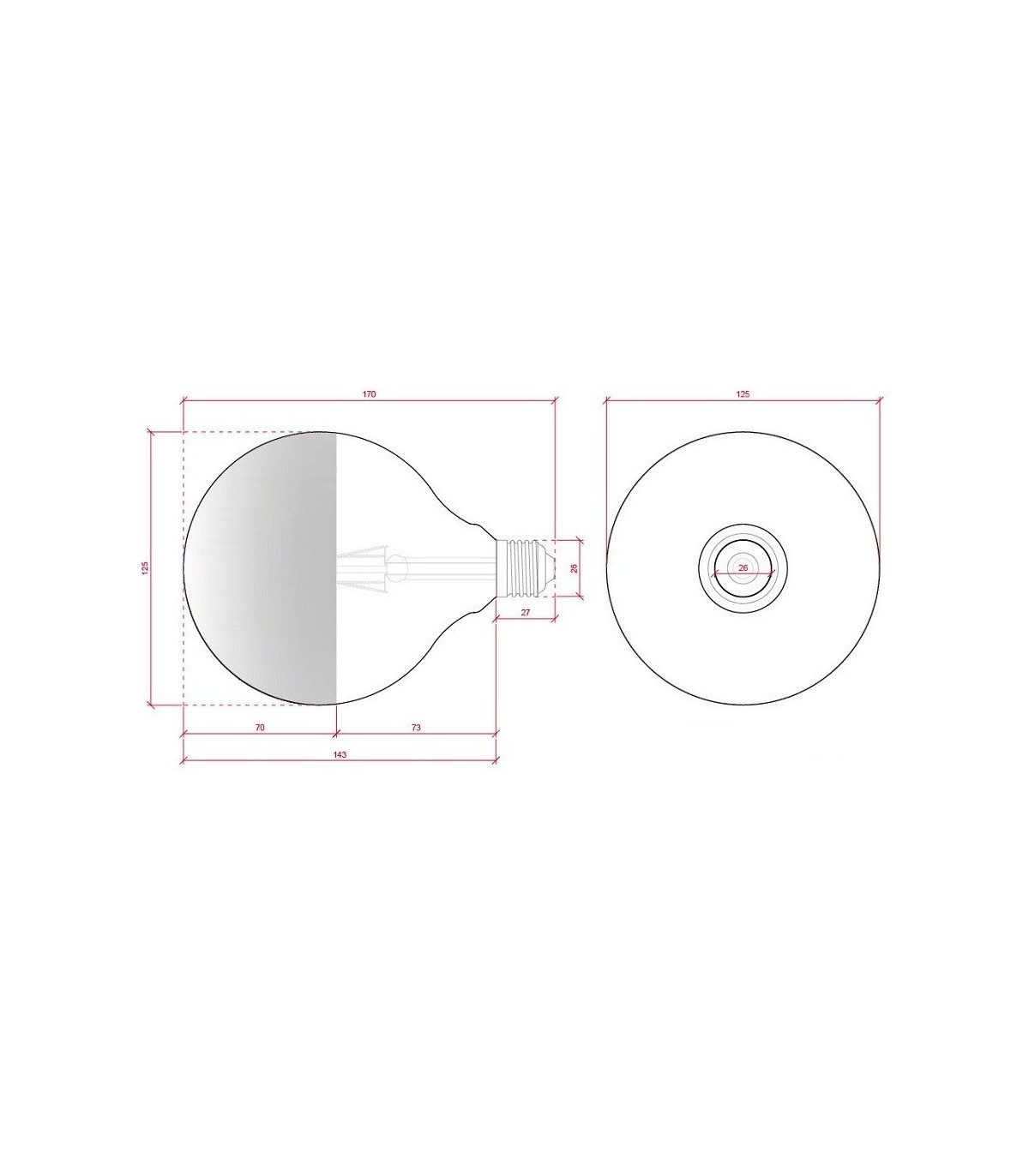 Bombilla LED decorativa 8W 700Lm 360º E27 3000K PLATA Regulable.
