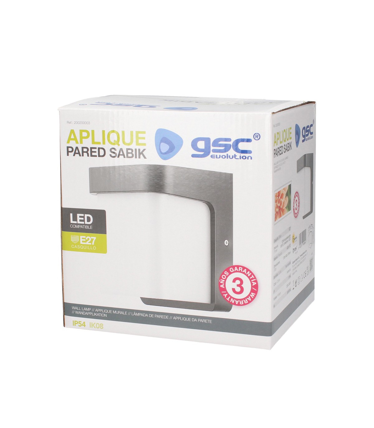 Aplique Pared Sabik E27 Gris Antracita IP54