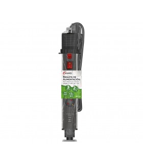Torre Retráctil 3 Tomas Schuko 2 USB 2.4A 1.5m con interruptor