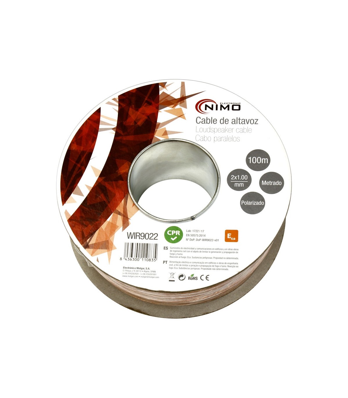 Cable Paralelo Transparente Poralizado 2x1mm² Metro