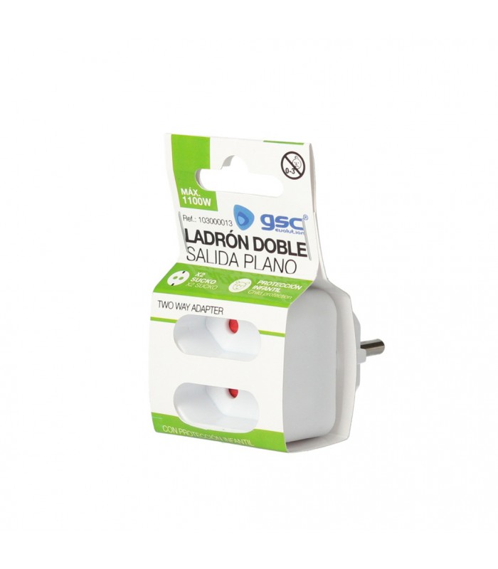 Ladrón Doble Salida Plano 2.5A 250V