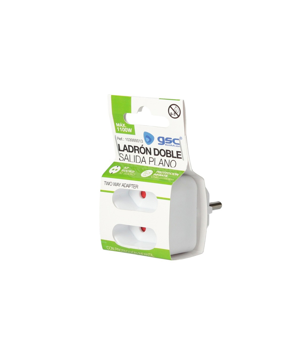 Ladrón Doble Salida Plano 2.5A 250V