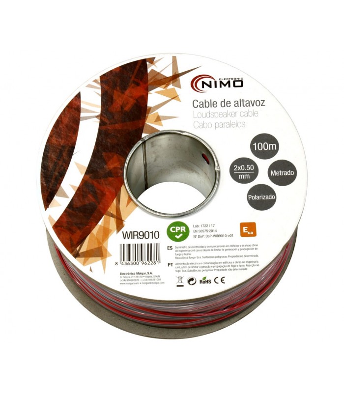 Cable Paralelo Rojo-Negro Polarizado 2x0.5mm² Metro
