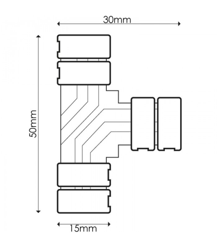 Conector T Tira LED 10Mm 12V/24V Monocolor