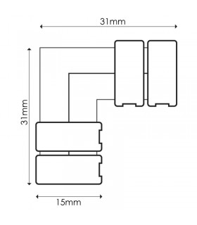 Conector L Tira LED 10Mm 12V/24V RGB