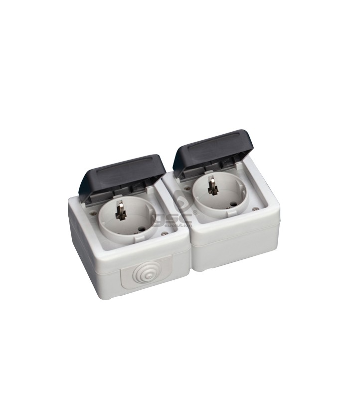 Base Schuko Doble Estanca 16A IP44