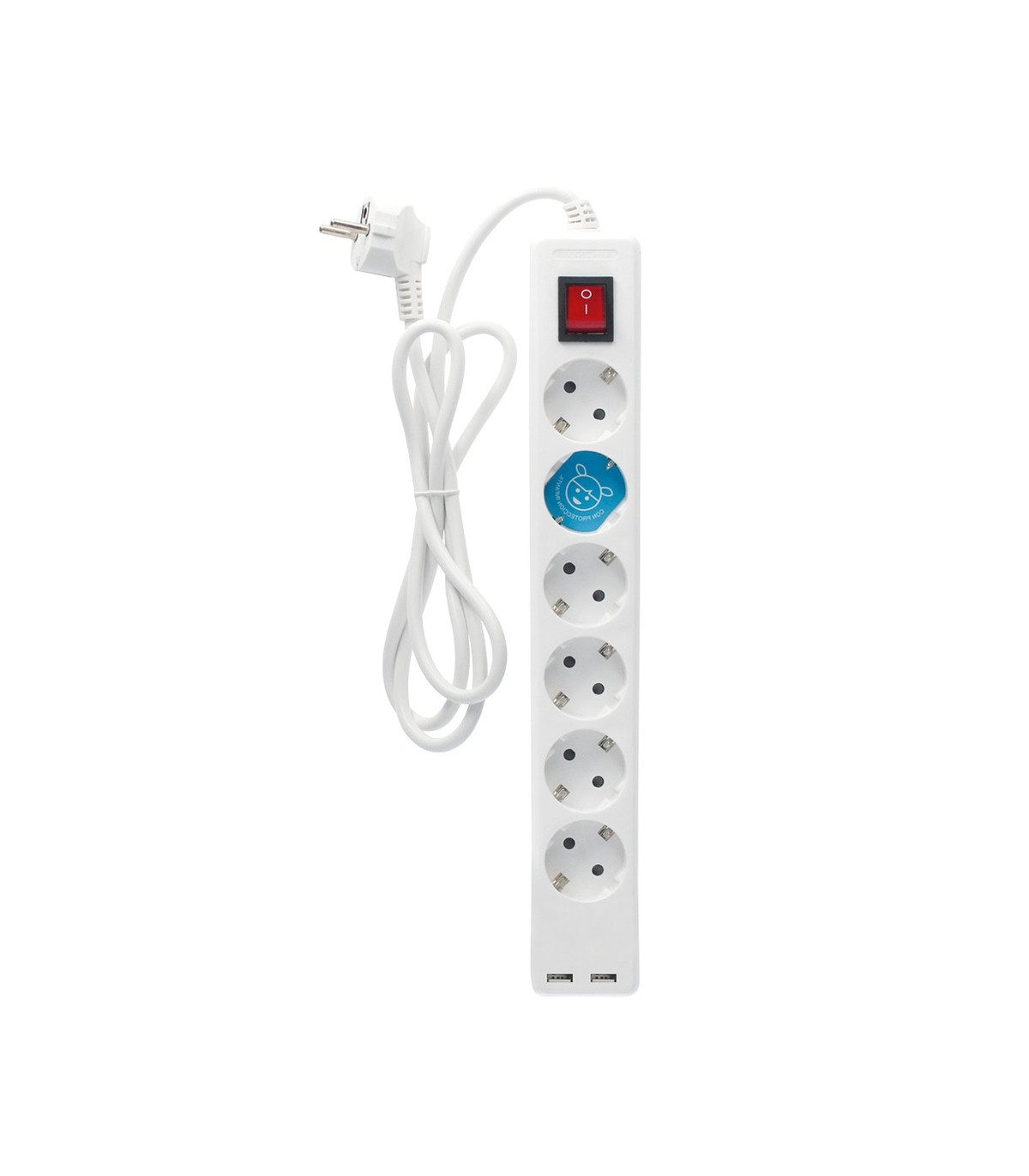 Base Múltiple 6T + 2USB + Interruptor (3x1.5mm) 1.4m