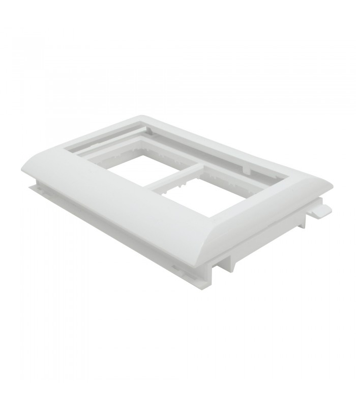 Doble Adaptador Q45 con Tapa L75 Serie 10 Blanco