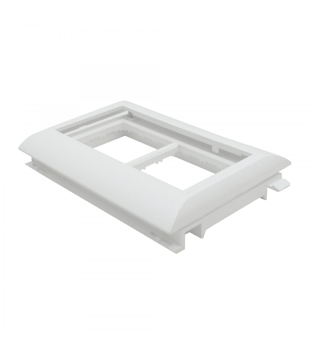 Doble Adaptador Q45 con Tapa L75 Serie 10 Blanco