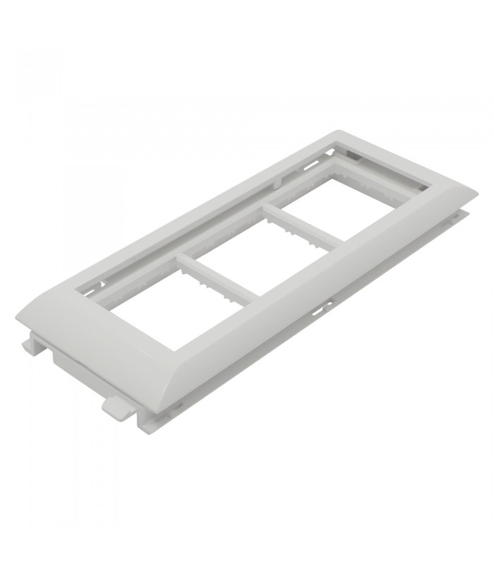 Triple Adaptador Q45 con Tapa L60 Serie 10 Blanco