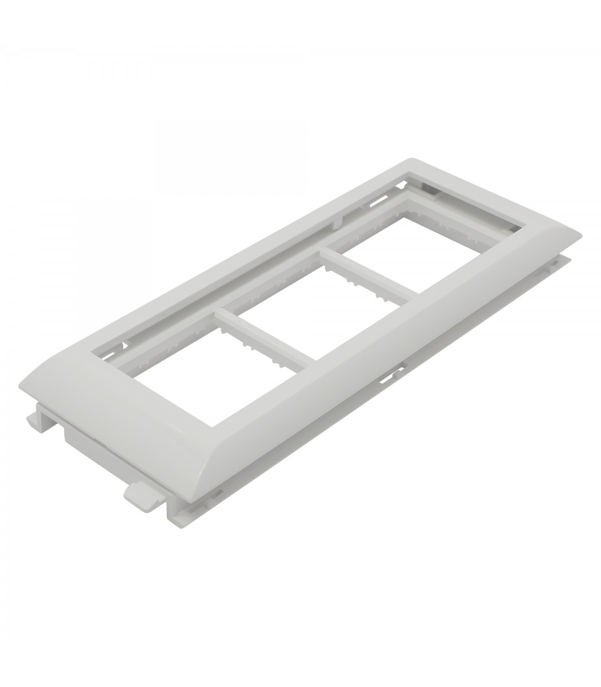 Triple Adaptador Q45 con Tapa L60 Serie 10 Blanco