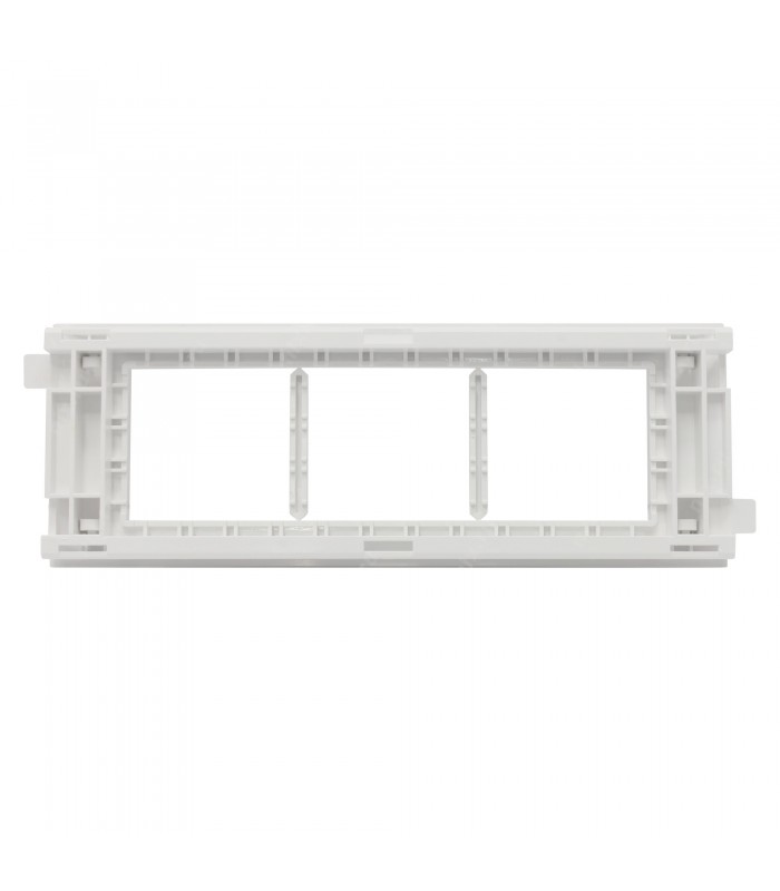 Triple Adaptador Q45 con Tapa L60 Serie 10 Blanco