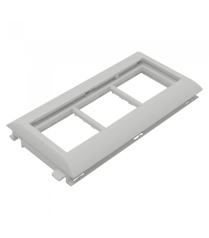 Triple Adaptador Q45 con Tapa L75 Serie 10 Blanco