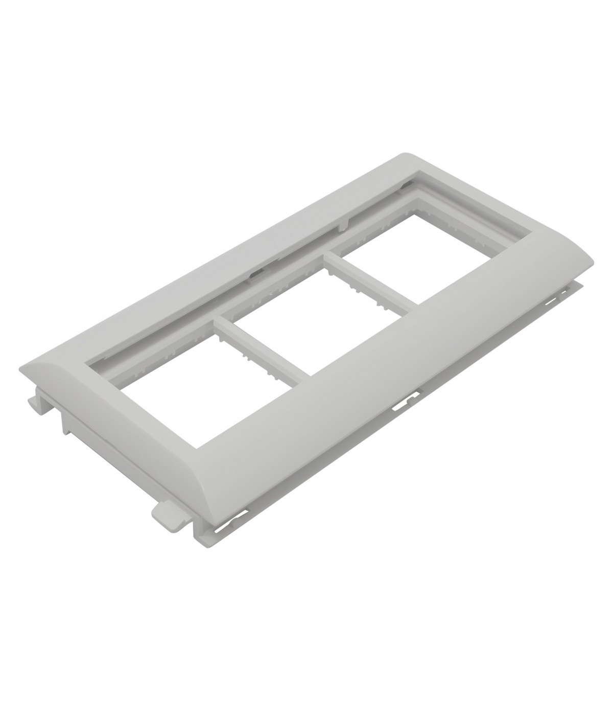 Triple Adaptador Q45 con Tapa L75 Serie 10 Blanco