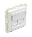 Tapa con Soporte Dos Conectores RJ45 Blanco Logus 90