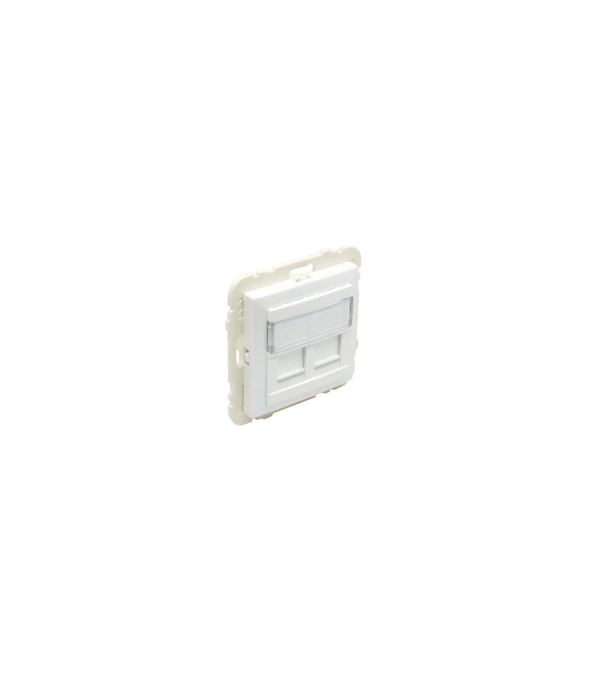 Tapa con Soporte Dos Conectores RJ45 Blanco Logus 90