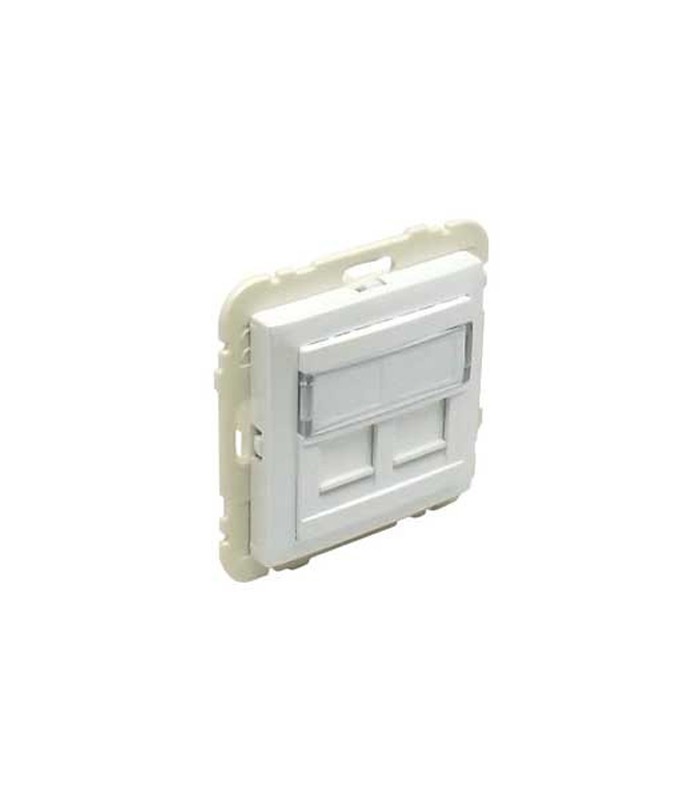 Tapa con Soporte Dos Conectores RJ45 Hielo Logus 90