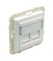 Tapa con Soporte Dos Conectores RJ45 Hielo Logus 90