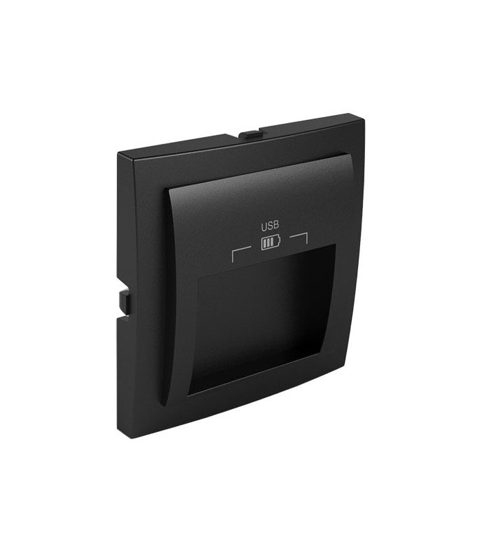 Tapa Cargador USB Negro Mate Logus 90