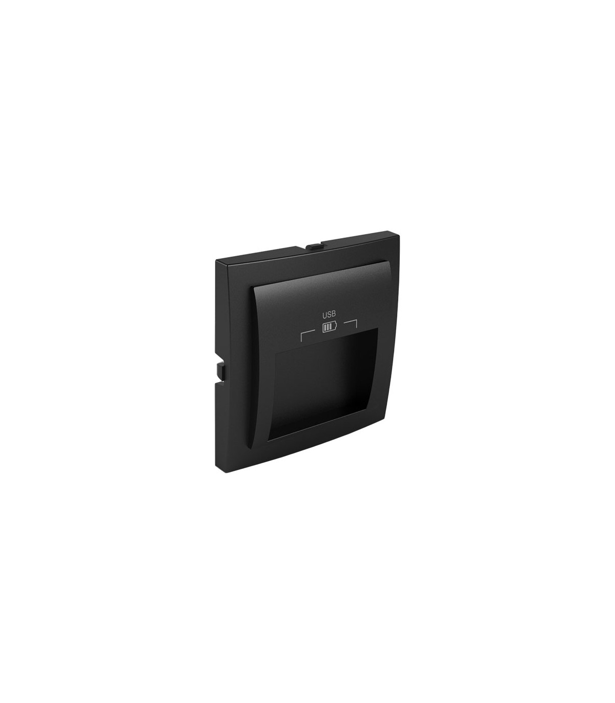 Tapa Cargador USB Negro Mate Logus 90