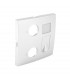 Tapa Tomas Múltiples R-TV-RJ45 / R-TV-RJ45 Blanco Logus 90