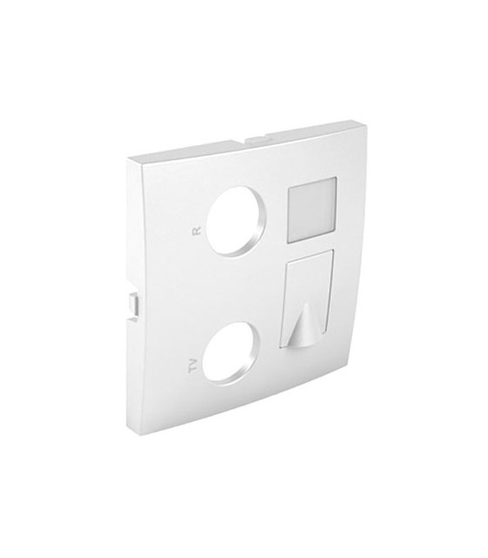 Tapa Tomas Múltiples R-TV-RJ45 / R-TV-RJ45 Blanco Logus 90