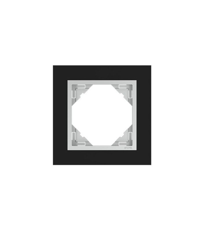 Marco Simple Cristal Negro / Aluminio Crystal