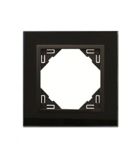Marco Simple Cristal Negro / Negro Mate Crystal