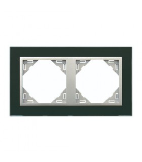 Marco Doble Cristal Negro / Aluminio Crystal
