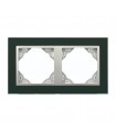 Marco Doble Cristal Negro / Aluminio Crystal