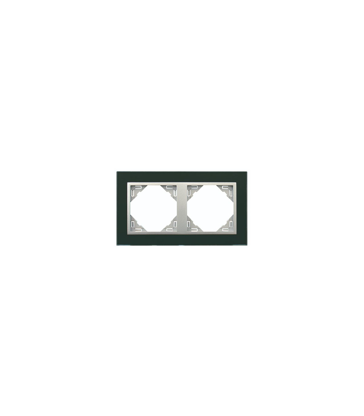 Marco Doble Cristal Negro / Aluminio Crystal