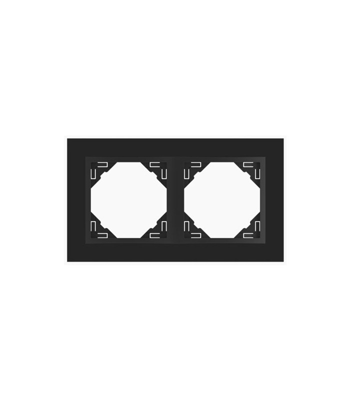 Marco Doble Cristal Negro / Negro Mate Crystal