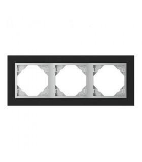 Marco Triple Cristal Negro / Aluminio Crystal