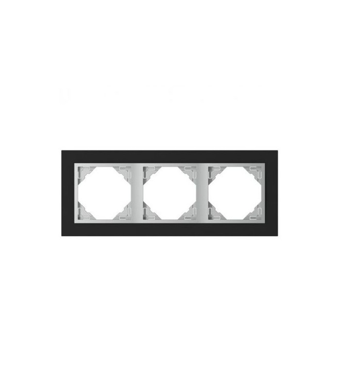 Marco Triple Cristal Negro / Aluminio Crystal
