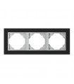 Marco Triple Cristal Negro / Aluminio Crystal