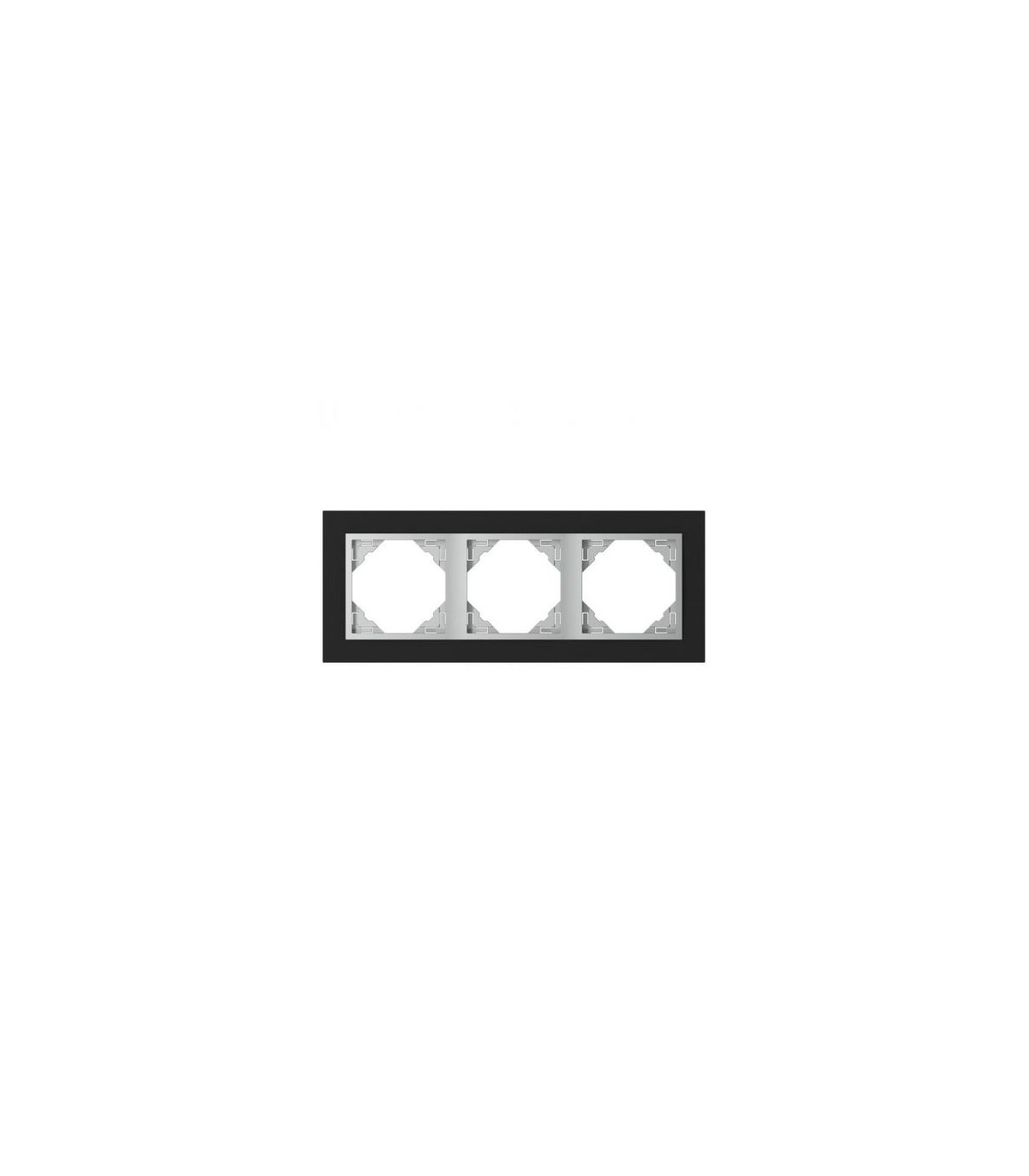 Marco Triple Cristal Negro / Aluminio Crystal